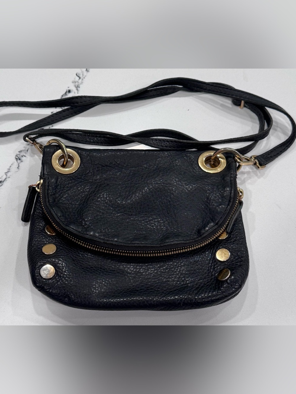 Hammitt Los Angeles Black Pebbled Leather Crossbody Bag Red Interior